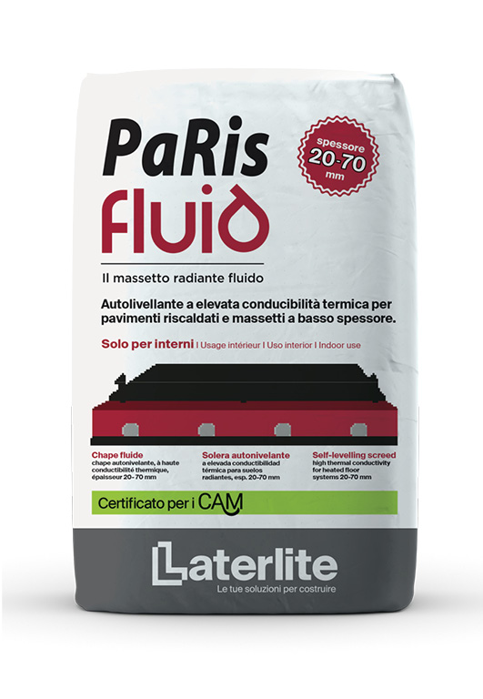 PaRis Fluid: massetto autolivellante per pavimenti riscaldati. 