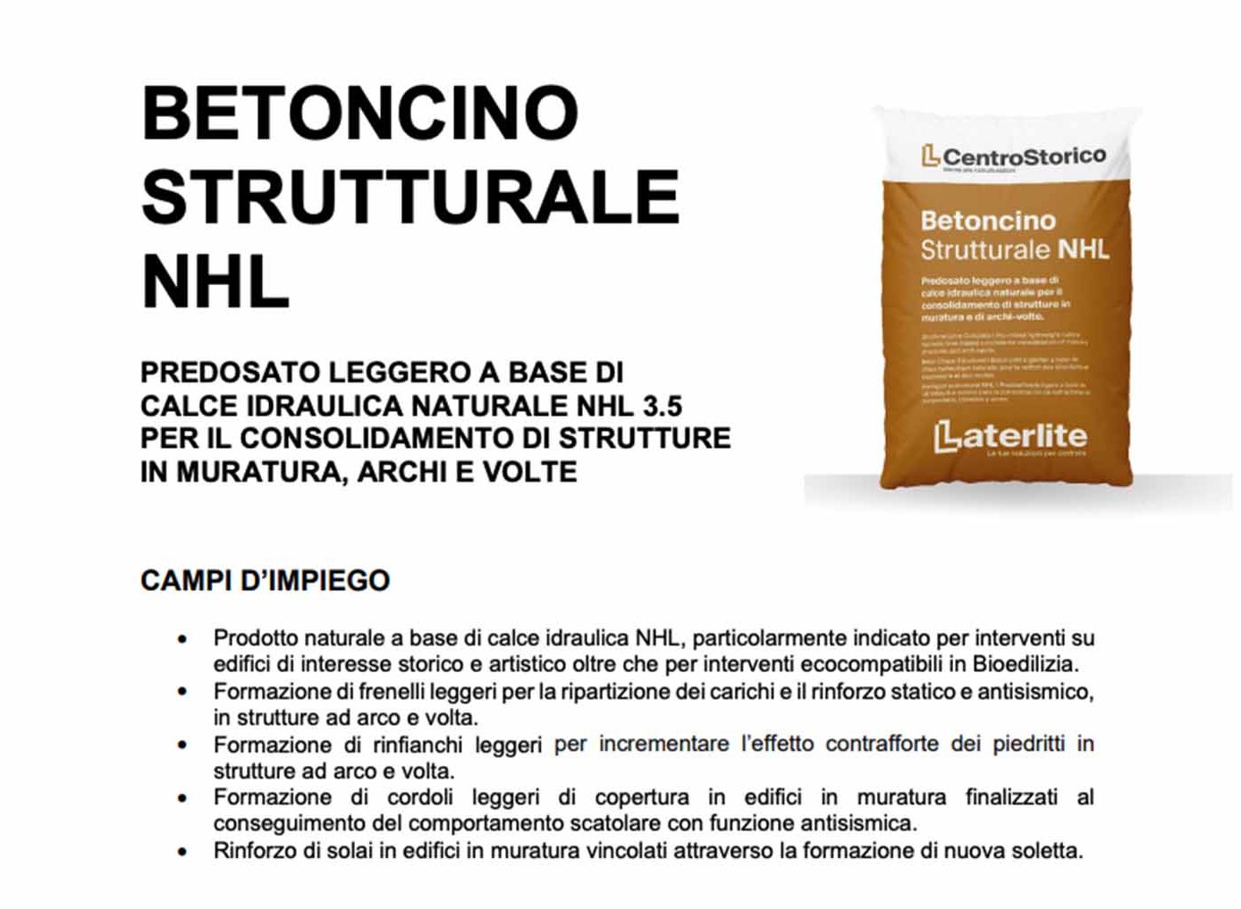 Scheda Tecnica Betoncino Strutturale NHL